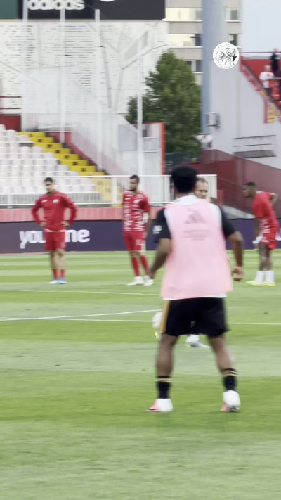 De laatste momenten van de warming-up
