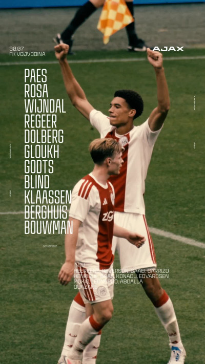 De line-up van Ajax tegen FK Vojvodina