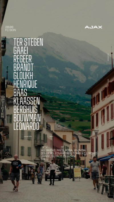Opstelling FC Sion - Ajax